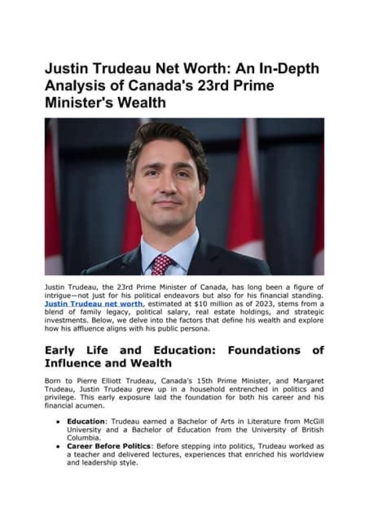 Trudeau Net Worth Increase: An In-Depth Analysis
